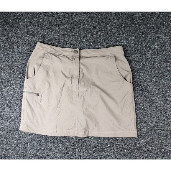 LL Bean Womens Skirt 10 Dark Brown Skort Water Repellent Trail Hiking UPF +50 - Picture 1 of 9